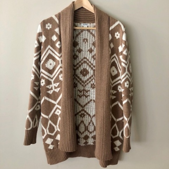 Old Navy | Sweaters | Old Navy Heavy Knit Brown And White Cardigan S |  Poshmark